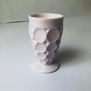 Vintage Jeanette Glass Co Pink Milk Glass Thumbprint Juice Tumbler Cup